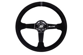 SLIDE steering wheel 350 mm suede black - 90 mm offset 