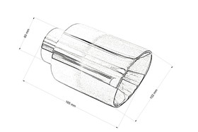 Końcówka tłumika 102 mm, wejście 60 mm – polerowana, Burn