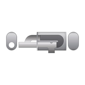 Tłumik przelotowy poprzeczny z zaworem elektrycznym EV04 76/350/E/L 