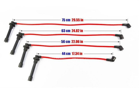 Ignition Leads Honda CRX Civic LOGO 92-02 Red