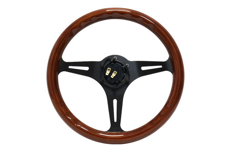 Steering wheel 350 mm – wood, Black