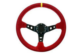 PRO sport steering wheel 350 mm red suede – 80 mm offset