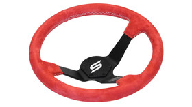 SLIDE steering wheel 350 mm suede red - sport, 90 mm offset 