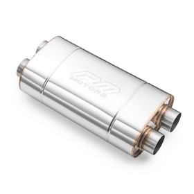 Sports Free-Flow Muffler E006 Elliptical – Without Embossing, Universal, Stainless Steel T304