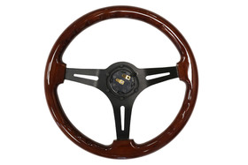 Steering wheel 350 mm – wood, Black