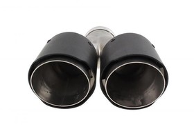 Dual exhaust tip 2×101 mm, inlet 65 mm – carbon, size L