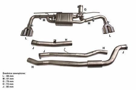 BMW G38 525/528/530/540 2.0T/3.0T (2017+) Aktywny układ wydechowy (aktywny wydech) Cat-Back