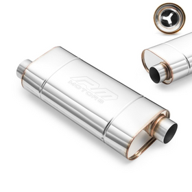 Sport Performance Exhaust Muffler EM003 Elliptical – Embossed, Universal, Stainless Steel T304