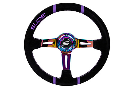 SLIDE steering wheel 350 mm NeoChrome suede - 80 mm offset 