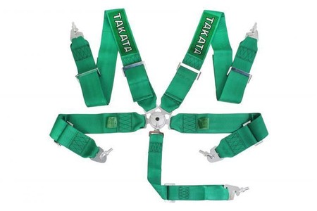 Racing seat belts 5p 3" Green - Takata Replica