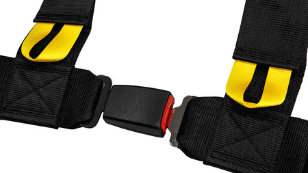 Racing seat belts SLIDE V2 black 4p 3" E4