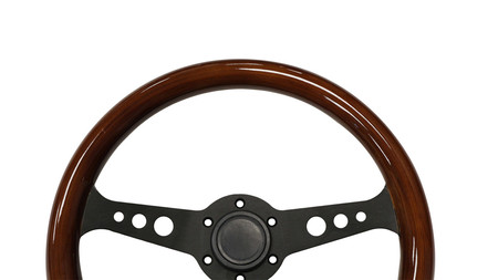 Kierownica 350 mm – drewno, czarna  