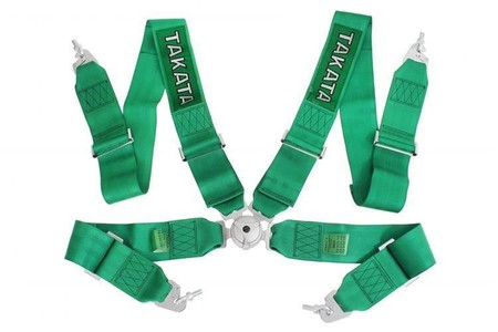 Racing seat belts 4p 3" Green - Takata Replica harness