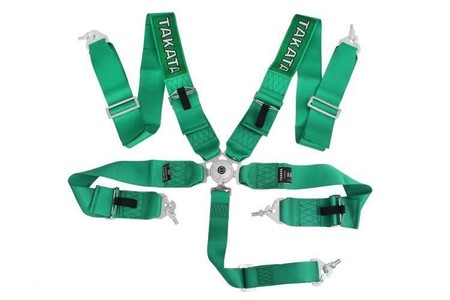 Racing seat belts 5p 3" Green - Takata Replica harness