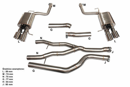 BMW F18 F10 520/525/528/535 2.0T/3.0T 10-16 Active Cat-Back Exhaust System