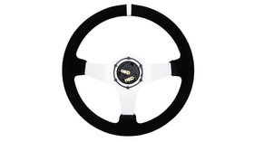 SLIDE steering wheel 350 mm suede white - 90 mm offset 