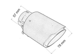 Końcówka tłumika 80 mm, wejście 57 mm – Carbon