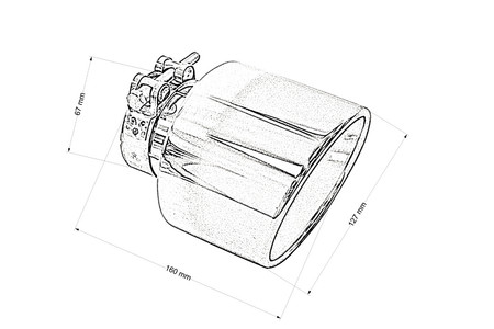 Końcówka tłumika 127 mm, wejście 67 mm – polerowana, Burn