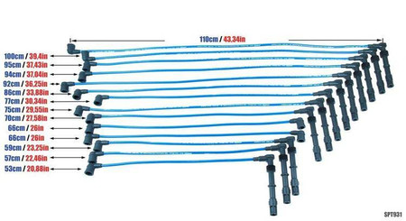 Przewody zapłonowe Mercedes S600 SL600 6.0 V12 91-93 Czerwone