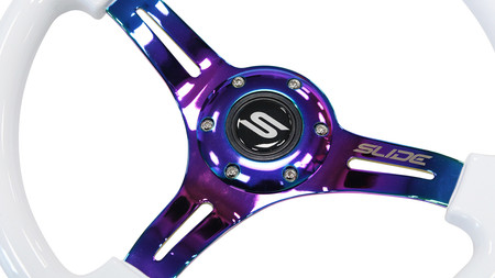 SLIDE steering wheel 350 mm wood white NeoChrome - 30 mm offset 