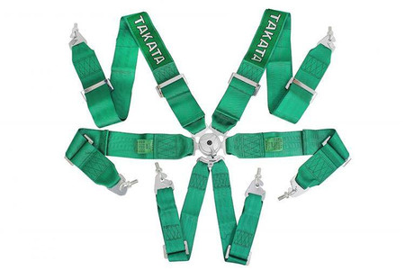 Racing harness 6-point 3" green – Takata Replica