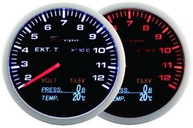 Zegar 60mm 4w1 Temperatura Spalin/Volt/Ciśnienie Oleju/Temperatura Depo WA