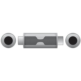 Sport Exhaust Muffler RM02 63.5mm Round – Embossed, Universal, Stainless Steel T304