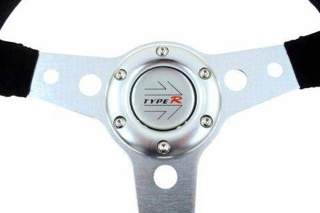 Kierownica sportowa PRO 350 mm czarna zamszowa – offset 0 mm