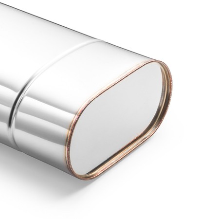 Sport Performance Exhaust Muffler EM010 Elliptical – Embossed, Universal, Stainless Steel T304