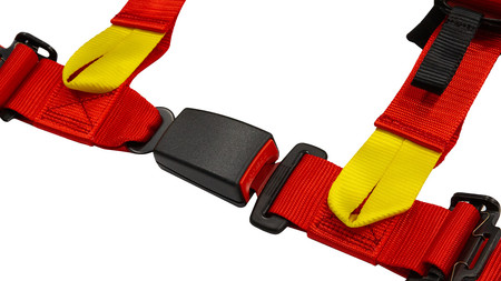 Racing seat belts SLIDE V2 red 4p 2" E4