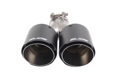 Double exhaust tip 101 mm inlet 76 mm SLIDE 