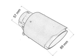 Końcówka tłumika 89 mm, wejście 57 mm – Carbon, rozmiar M