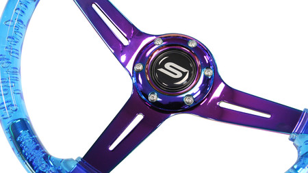 Kierownica SLIDE 350 mm niebieski akryl NeoChrome offset 70 mm
