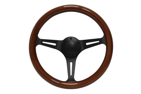 Steering wheel 350 mm – wood, Black
