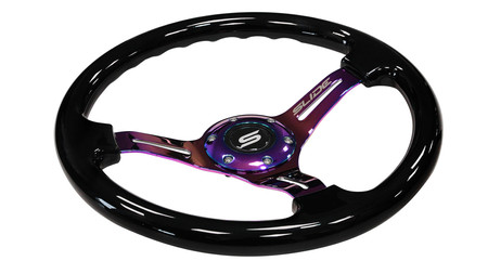 SLIDE steering wheel 350 mm wood black NeoChrome - 30 mm offset 