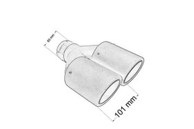 Dual exhaust tip 2×101 mm, inlet 63 mm – carbon, size L
