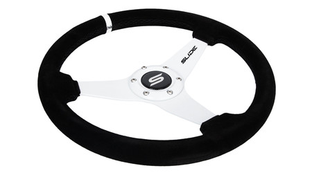 SLIDE steering wheel 350 mm suede white - 20 mm offset