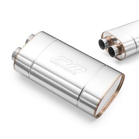 Sports Free-Flow Muffler E010 Elliptical – Without Embossing, Universal, Stainless Steel T304