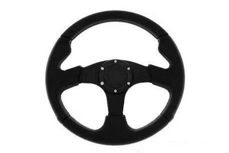 Kierownica sportowa PRO 350 mm czarna skórzana – offset 0 mm