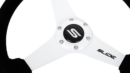 SLIDE steering wheel 350 mm suede white - 20 mm offset