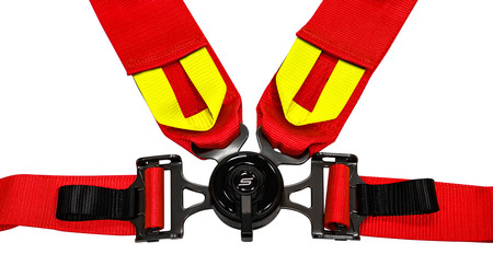 Racing seat belts SLIDE V2 Quick red 4p 3"