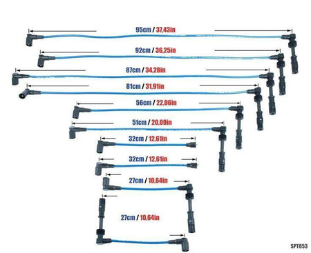 Ignition Leads Audi V8 100 S6 3.6 4.2L V8 91-97 Blue