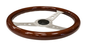 Kierownica 350 mm – drewno, srebrna  