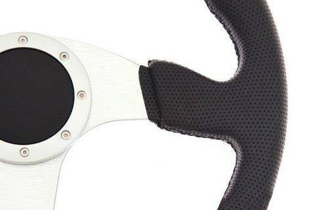 PRO sport steering wheel 350 mm black leather – 0 mm offset