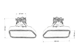 Końcówka tłumika 185×85 mm, wejście 67 mm – BMW F10