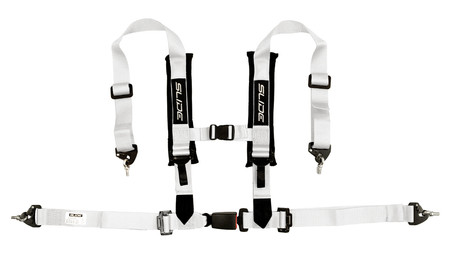 Racing seat belts SLIDE V2 white 4p 2" E4