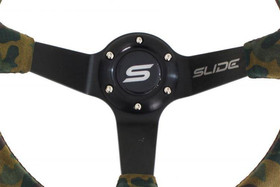SLIDE steering wheel 350 mm suede camo - 80 mm offset