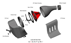 Intake system Audi B9 RS5 / RS4 Carbon with secondary duct Eventuri