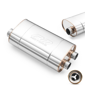 Sportowy Tłumik Przelotowy E005 Eliptyczny – Przetłoczony, Uniwersalny, Stal Kwasoodporna T304