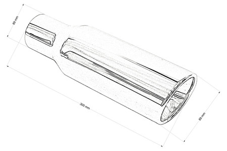 Końcówka tłumika 89 mm, wejście 63 mm – polerowana